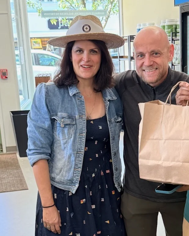 Wendy Donohue and Culinary Director Chris White in the Navo Foods storefront on Main St, Andover